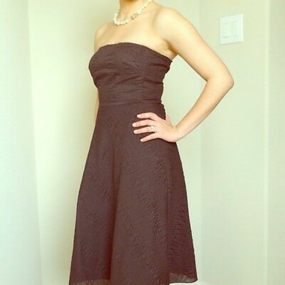 Seersucker Strapless Dress